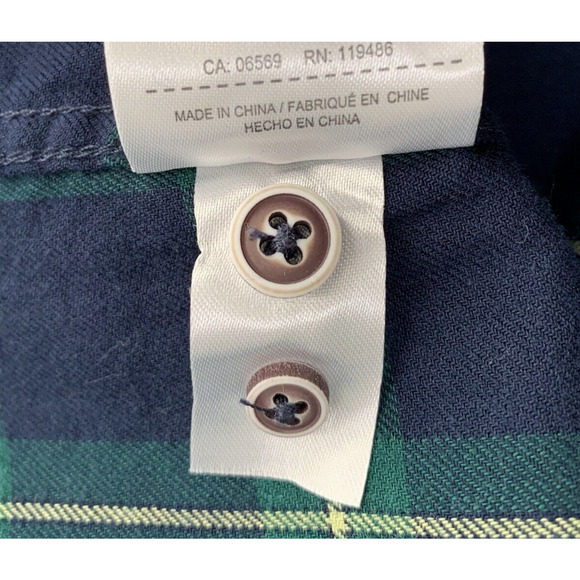 Men's Long Sleeve Shirt Int'l Report Casual Flannel Blue Plaid Small-Medium - Picture 9 of 9